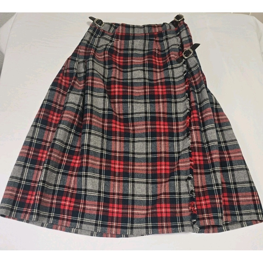 A Westaway Production~ Adjustable~Pleated Tartan Kilt~Wool~Scotland~Plaid~ VTG